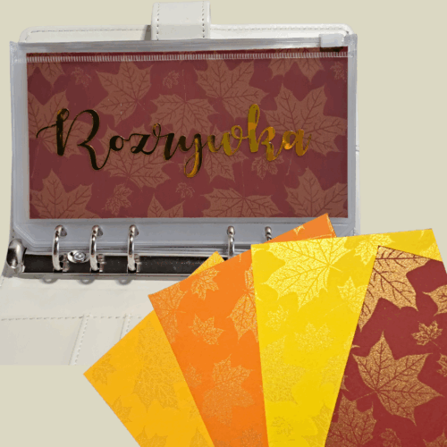 Jesienne karty kategorii, personalizowane koperty do bindera A6