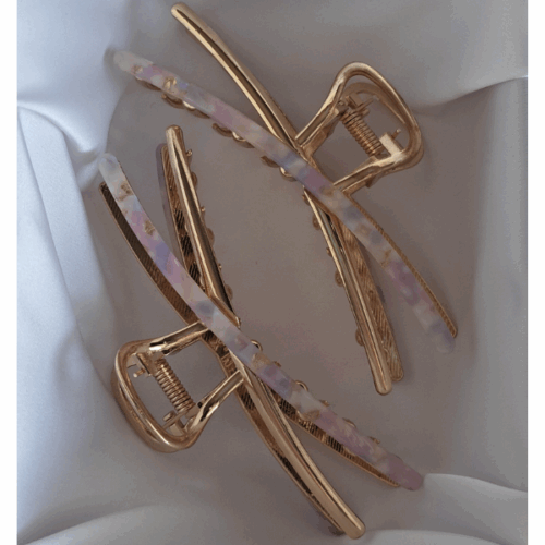 Klamra do włosów złota w kształcie X