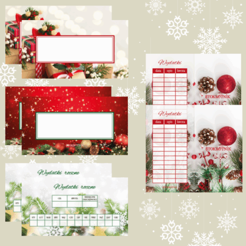 Świąteczny zestaw kart do bindera A6