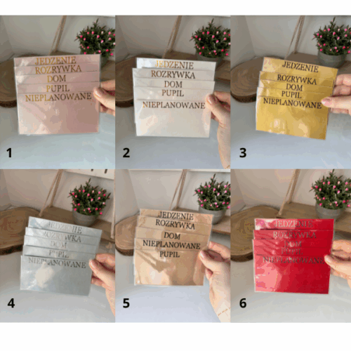 Rękodzielnicze wkłady do portfela z personalizowanymi napisami