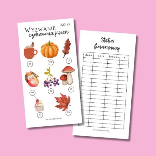 Wyzwanie czekam na jesień laminowane [Edycja minimalistyczna]