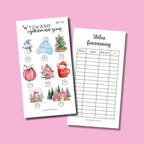 Wyzwanie czekam na zimę laminowane [Edycja minimalistyczna]