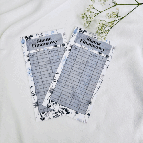 Statusy finansowe Czerń, Edycja Wildflowers (zestaw 5 sztuk)