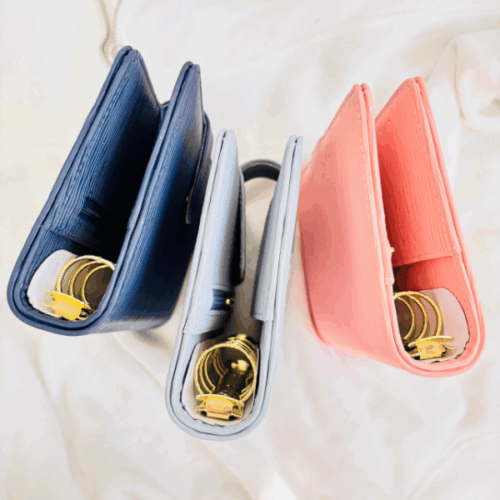 Segregator a6 Saffiano Premium - odcienie niebieskiego i brzoskwiniowego