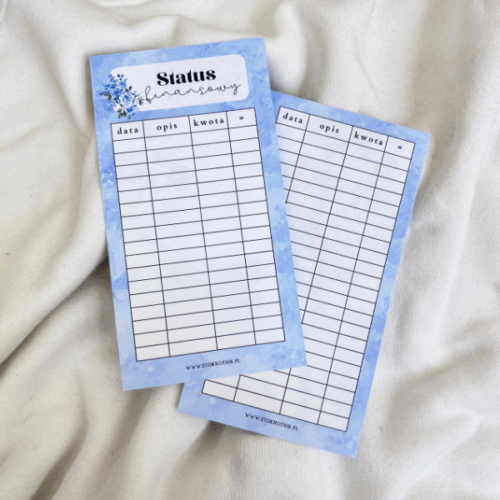 Statusy finansowe Błękit, Kolekcja Rozważna i Romantyczna (zestaw 5 sztuk)