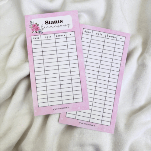 Statusy finansowe Róż, Kolekcja Rozważna i Romantyczna (zestaw 5 sztuk)