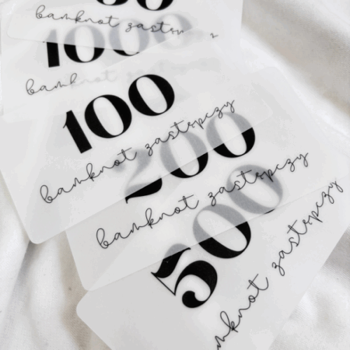 Banknoty zastępcze matowe - różne kwoty