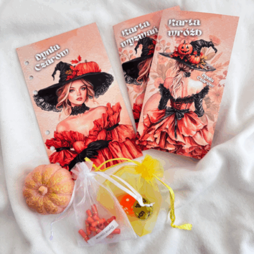 Wyzwania "Dynia czarów" a6, z książeczkami i kapsułkami