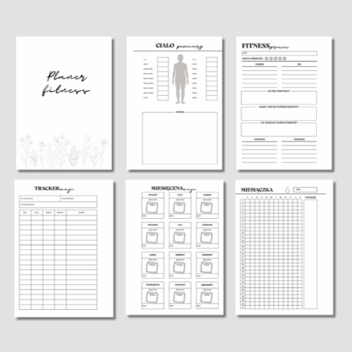 Planer fitness, wkład do segregatora a5