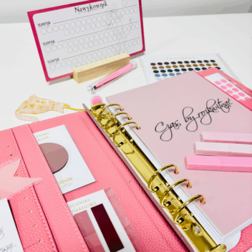 Zestaw do planowania premium różowy [Czas, by rozkwitnąć]