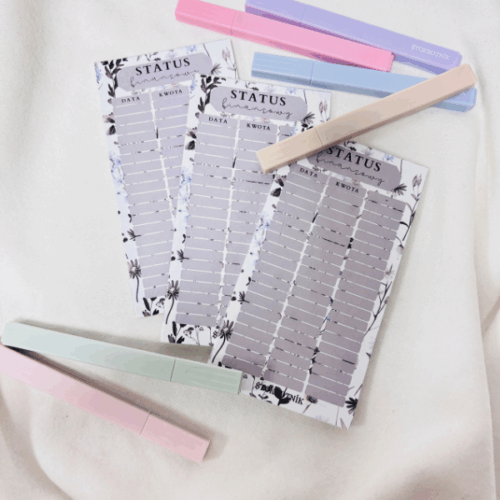 Jednorazowe statusy finansowe na bloczku, Czerń [Kolekcja Wildflower]