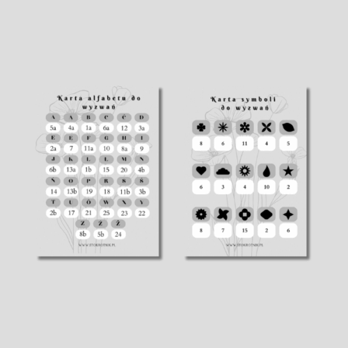 Uniwersalne karty alfabetu i symboli
