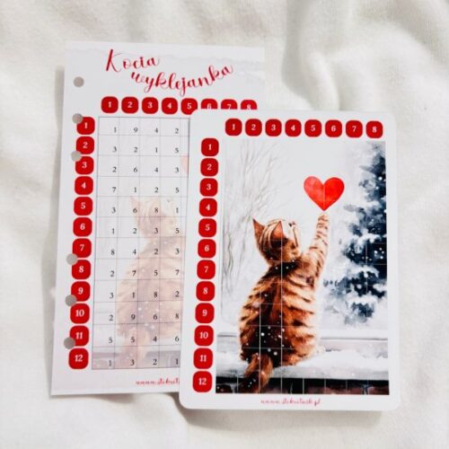 HIT Kocia wyklejanka bingo, wpinane do a6 - kolekcja "Miłość"