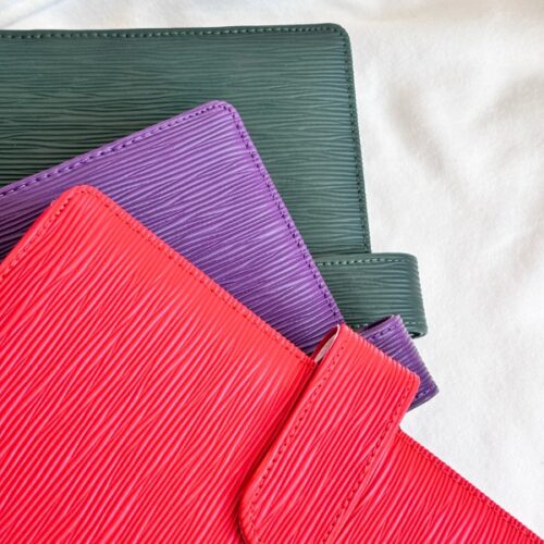 Segregator a5 Saffiano Premium - odcienie czerwieni, fioletu i zieleni