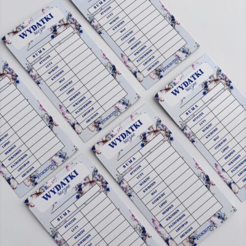 Wydatki roczne Błękit, Edycja Motyle (zestaw 5 sztuk)